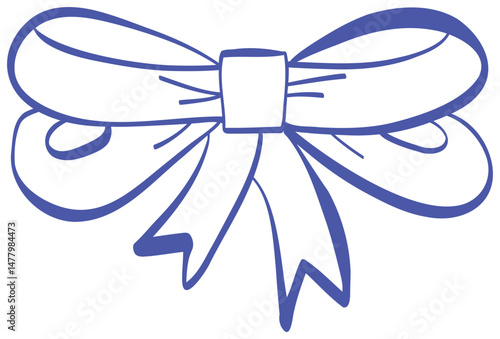 Illustration of Purple Ribbon Bow on White sticker