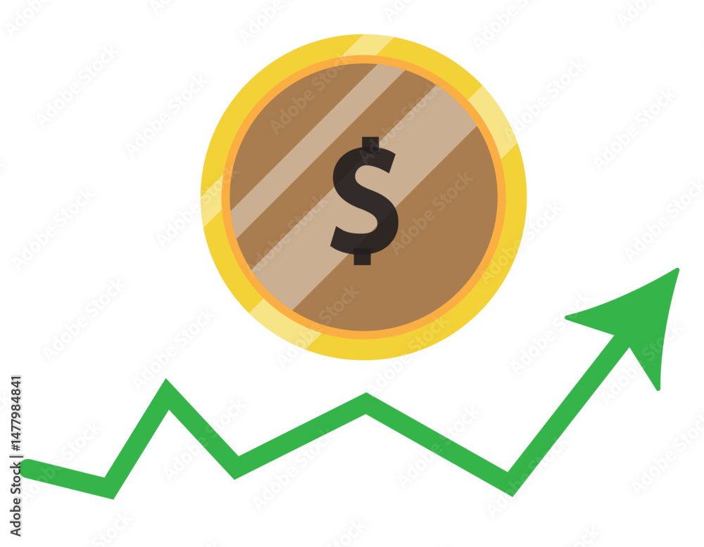 dollar sign with arrow financial growth icon dollar sign with arrow financial growth icon