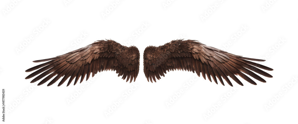 Obraz premium Brown Eagle Wings isolated, Cutout 