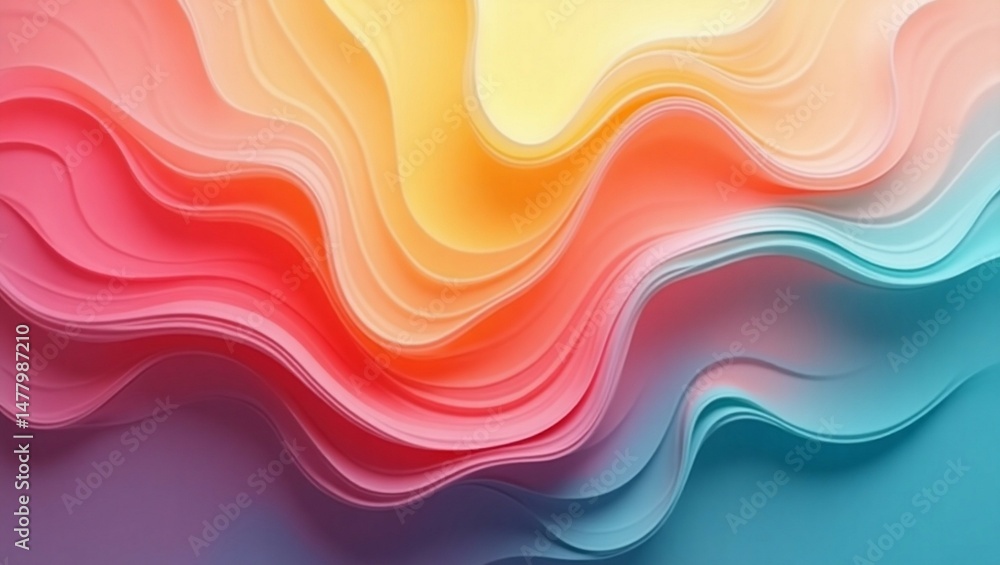 Fototapeta premium Abstract colorful, multicolored smoke spreading, bright background for advertising or design, wallpaper for gadget. Neon lighted smoke texture, blowing clouds. Modern designed