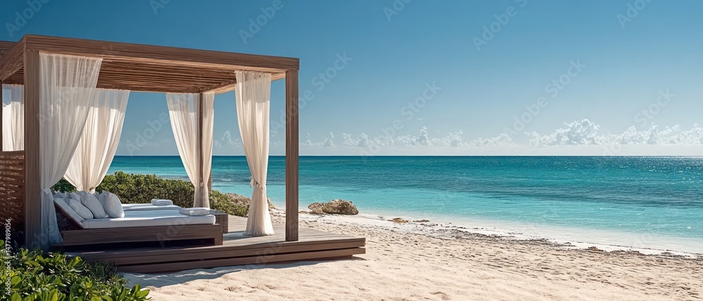 Obraz premium Beachside gazebo relaxation