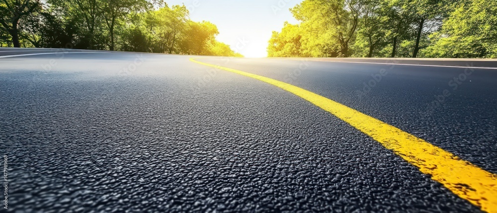 Fototapeta premium Empty road in a sunny park