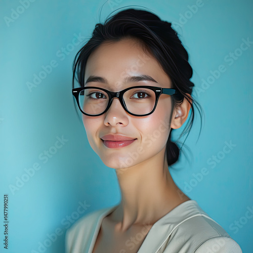 woman with glasses 