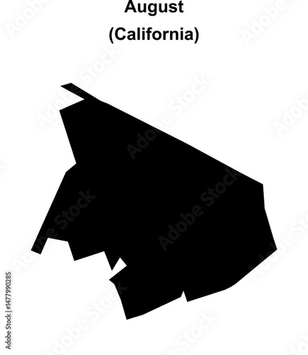 August (California) blank outline map