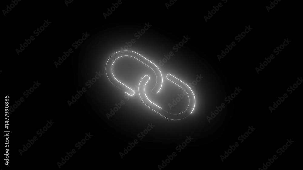 Glowing neon Chain icon isolated , link Share icon connect , Link and hyperlink chain icon animation . Glowing neon Chain icon isolated , link Share icon connect , Link and hyperlink chain icon animation .