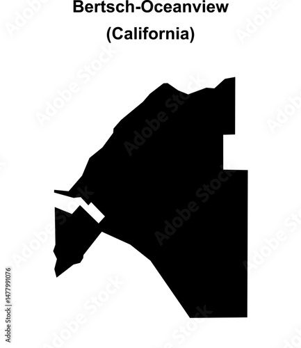 Bertsch-Oceanview (California) blank outline map