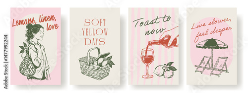 A gentle collection of hand-drawn illustrations inspired by slow living, citrus moments, summer picnics, and the timeless charm of la dolce vita. Minimal, elegant, and sun-washed.