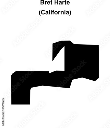 Bret Harte (California) blank outline map