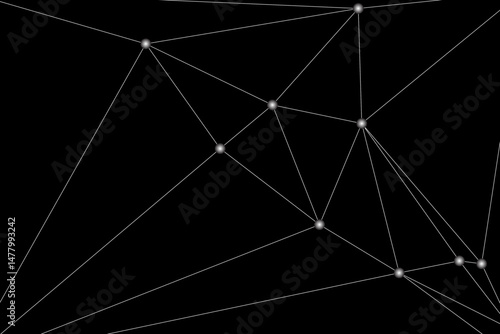 Global network connection background for banner design. Abstract line background with connecting dots and lines. Network Connecting dot polygon social network communication. Internet technology.