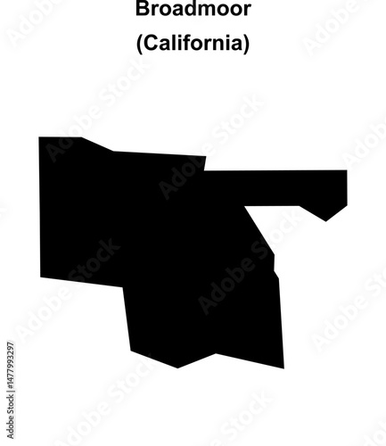 Broadmoor (California) blank outline map