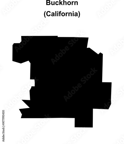 Buckhorn (California) blank outline map