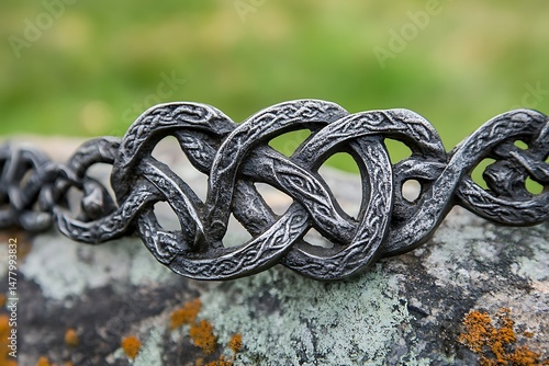 patterns Viking metalwork with interwoven knot