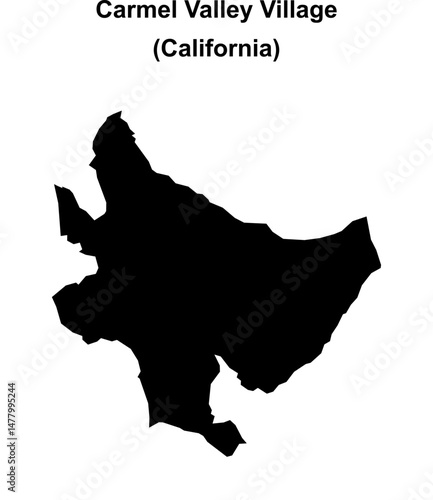 Carmel Valley Village (California) blank outline map
