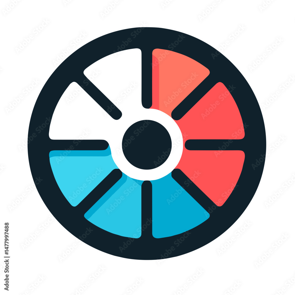 Vector icon of a stylized wheel on transparent background for motion, mechanics, and innovation concepts Vector icon of a stylized wheel on transparent background for motion, mechanics, and innovation concepts