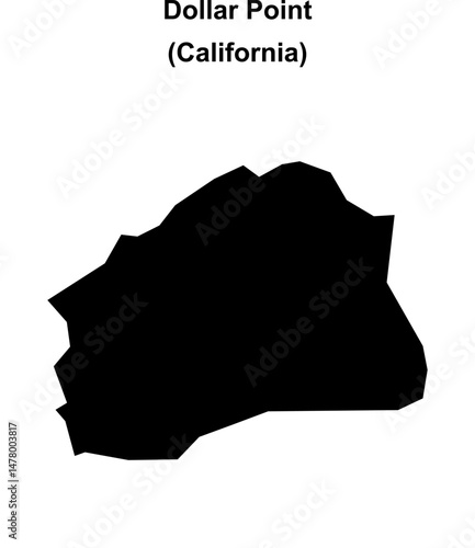 Dollar Point (California) blank outline map