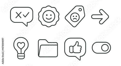Line style icons of tone-aware prompts: gentle correction icon, microfeedback warmth badge, mood-based reminder tag, soft “next step” arrow, affirming tone suggestion, no-pressure prompt file,
