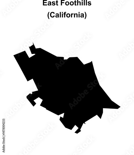 East Foothills (California) blank outline map