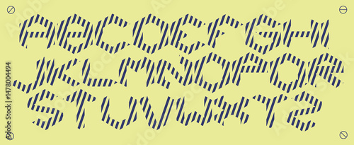 hexagon lettering alphabet diagonal lines