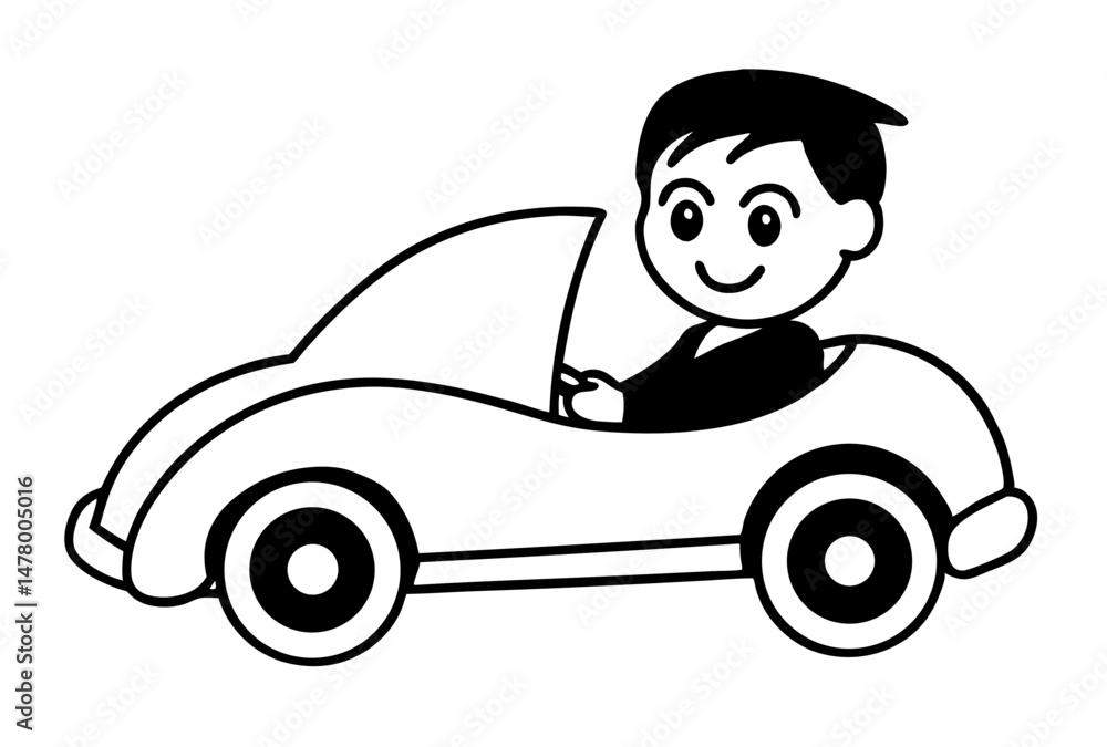 boy driving car boy driving car
