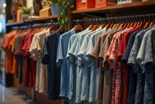 Wallpaper Mural Display of Latinx Men's Shirt Collection in Hispanic Clothing Store Torontodigital.ca