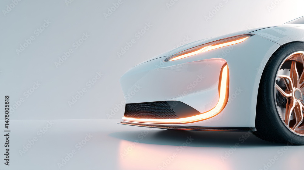 A futuristic electric car showcasing sleek design and innovative lighting. A futuristic electric car showcasing sleek design and innovative lighting.