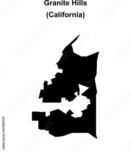 Granite Hills (California) blank outline map