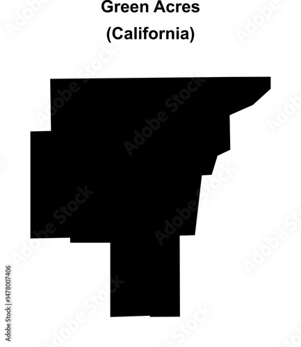Green Acres (California) blank outline map