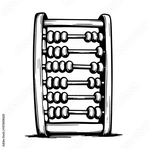 Playful rainbow abacus with cartoon eyes, educational fun