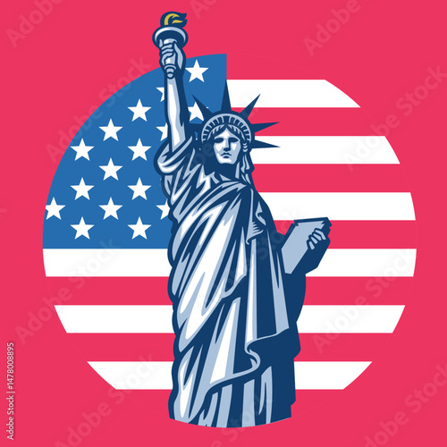 splendid design embodying the spirit of freedom in America
