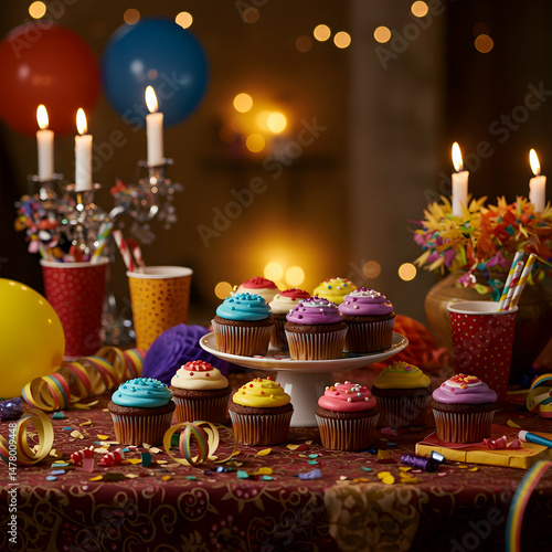 Wallpaper Mural Birthday Party Cupcakes: Festive Treats & Decorations Torontodigital.ca