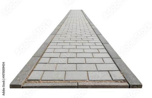 PNG Long concrete sidewalk perspective view with symmetrical paved pattern