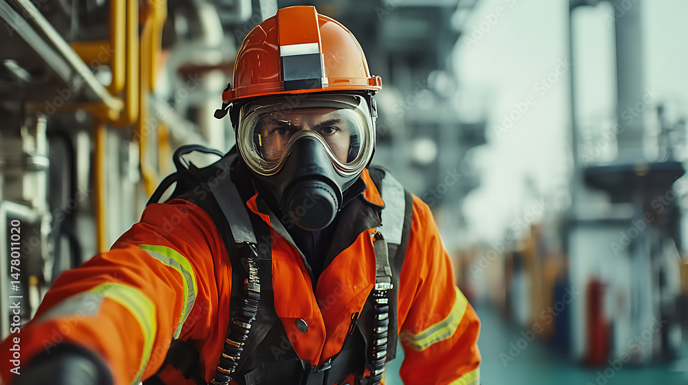 Industrial Worker in Protective Gear Industrial Worker in Protective Gear
