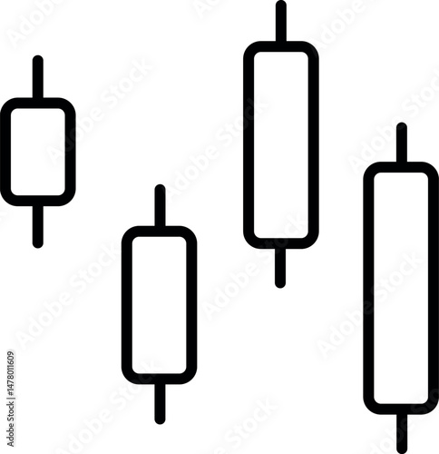 Four-bar candlestick price-chart graphic