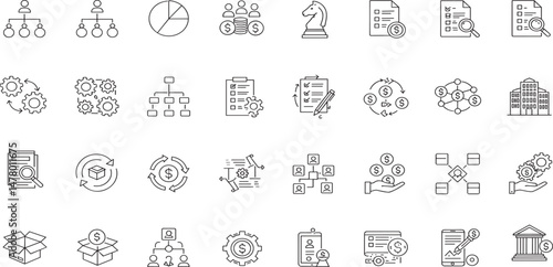 Business Architecture Line Editable Icons set. Vector illustration in modern thin line style of business related icons