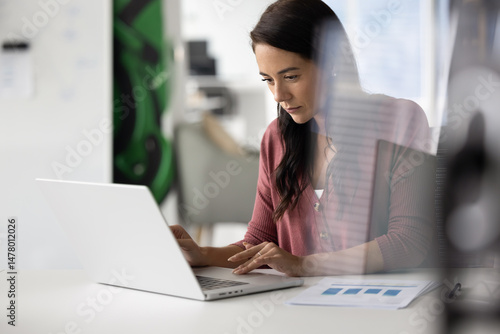 Canvas Print Engaged in data analysis
