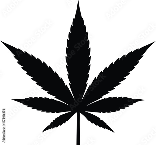 marijuana leaf silhouette vector, marijuana icon 