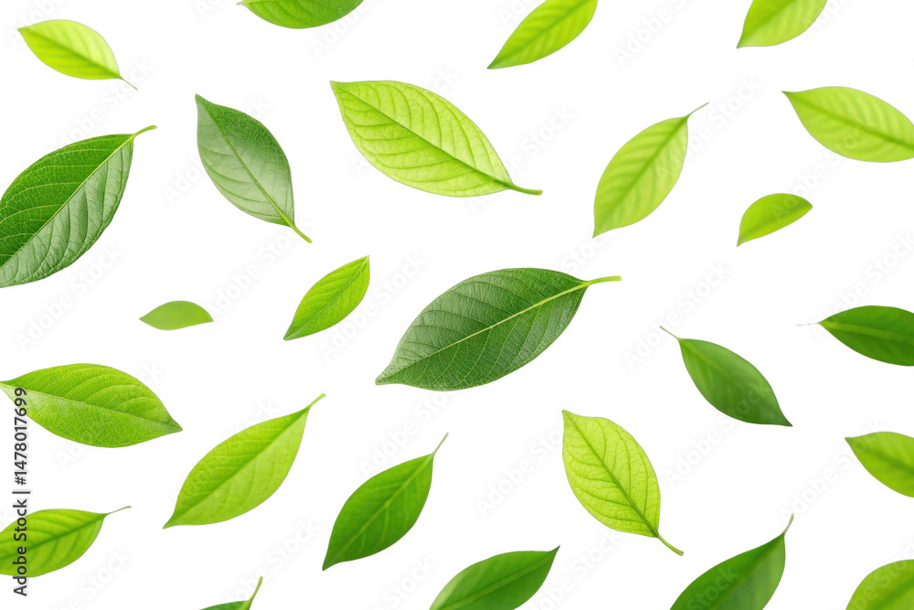 PNG Various green leaves arranged in pattern on plain surface PNG Various green leaves arranged in pattern on plain surface