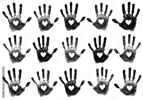 Embracing Humanity With Open Hearts Diverse Handprints Unite in Solidarity and Compassion Symbolizing a Shared Commitment to Global Harmony and Collaborative Efforts for a Better World