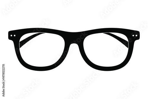 Stylish Black Frame Eye Glasses Illustration For Opticians and Eyewear Retailers