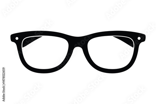 Black Eyeglasses Frame Design | Isolated Illustration for Vision Correction and Fashion Accessory