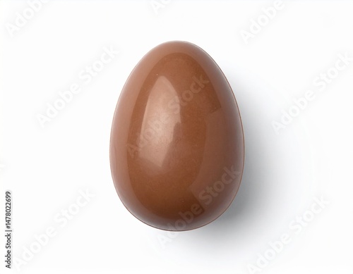 Photo of a chocolate egg on a white background, chocolate egg, Kinder Surprise egg.