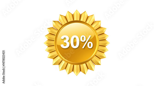 Photo of gold starburst badge 50% label isolated on transparent background.png