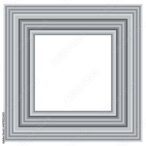 Stylish minimalistic grey wooden frame isolated on a transparent background