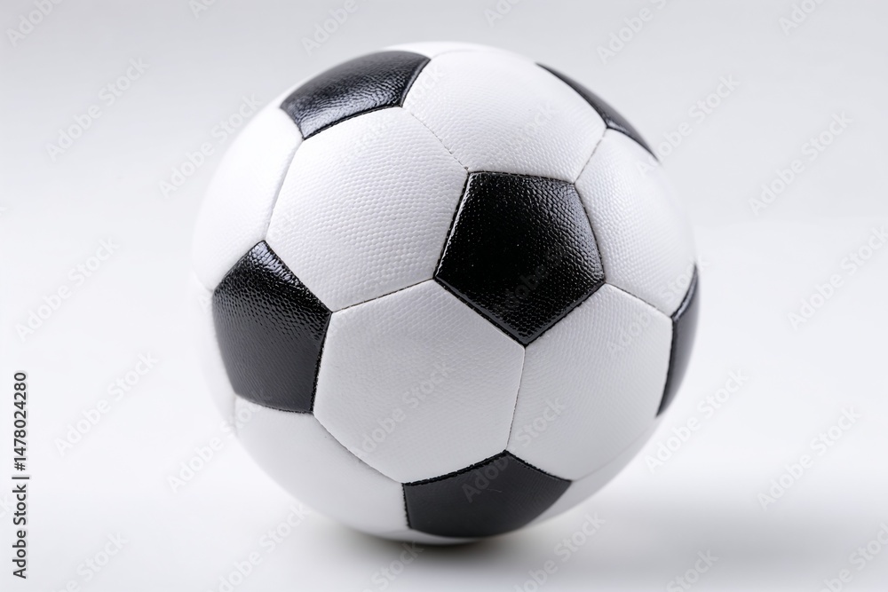 Obraz premium Classic black and white soccer ball on white background