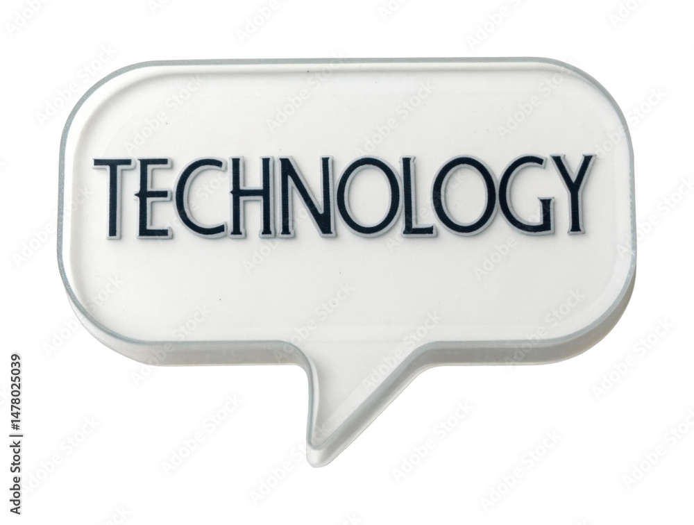 PNG Speech bubble with technology text PNG Speech bubble with technology text