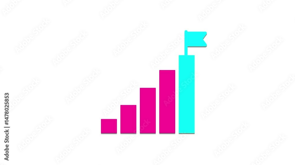 Business arrow up growth animation . Business investment to success with business target icon isolated , Business profit arrow with success flag . Business arrow up growth animation . Business investment to success with business target icon isolated , Business profit arrow with success flag .