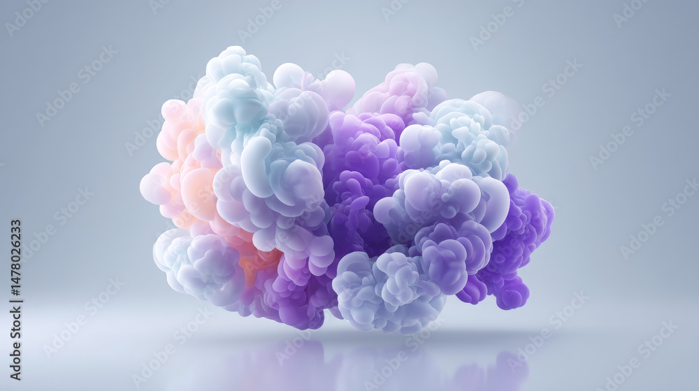 Fototapeta premium Abstract colorful smoke clouds creating a dreamy and mesmerizing visual effect.