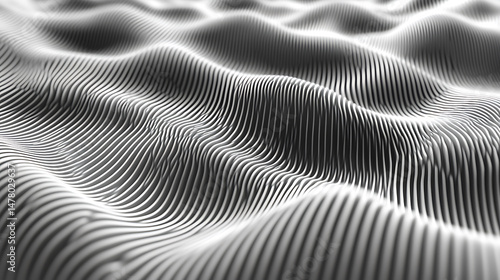 Wallpaper Mural Abstract white wavy lines forming a topographic surface representing digital landscape and flowing texture for modern backgrounds or visualizations Torontodigital.ca