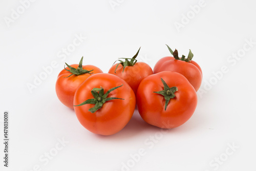 Fresh Large Tomatoes on White Background
