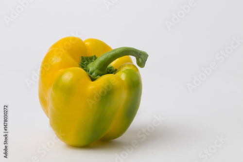 Yellow Bell Pepper on White Background

